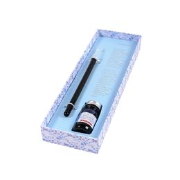 Coffret encre et plume bleu lavande