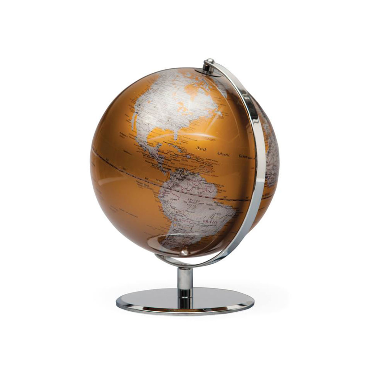 Globe terrestre, bronze, 9 pouces, français