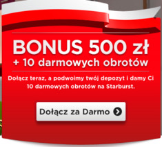 10 free spinów na Sturburst